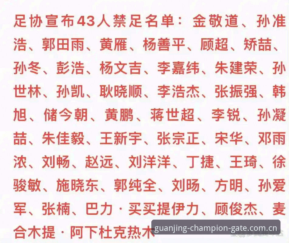 中国足协第三批禁足名单详解——从冠竞体育平台看足球反腐风暴